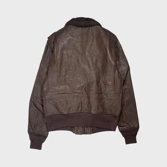 US.NAVY 70s G-1 Real Leather Jacket Brown Size 40