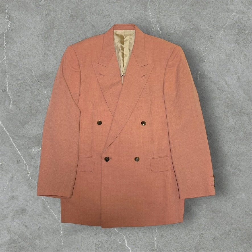 MEN'S BIGI 80s/90s Salmon Pink DB Tailored Jacket