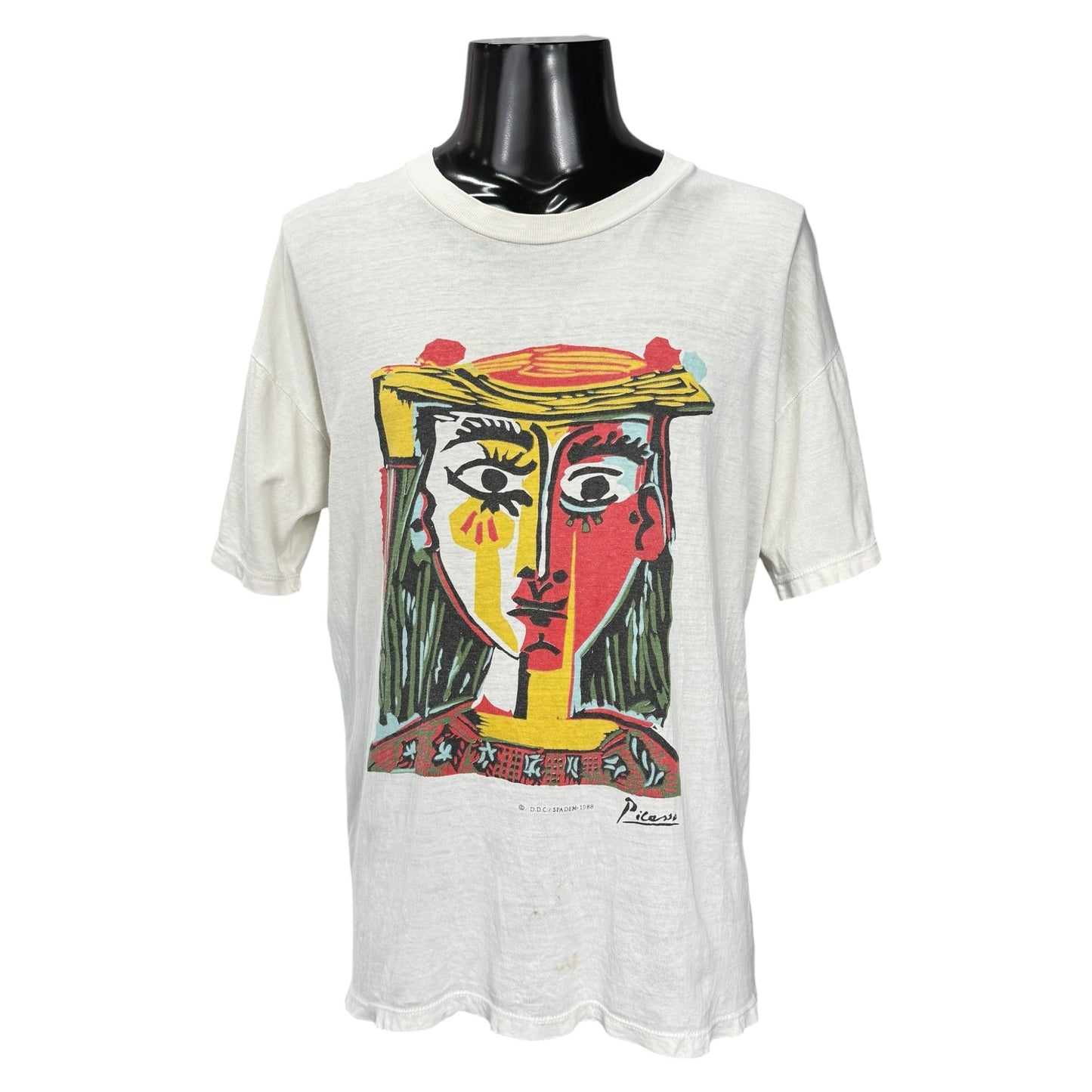 PICASSO 80s Euro Face Design Vintage T-Shirt Size XL