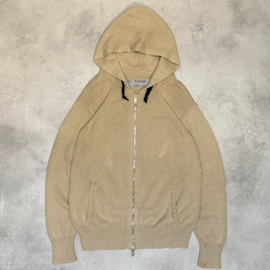 UNDERCOVER 99SS RELIEF Cotton Knit Zip Hoodie Beige