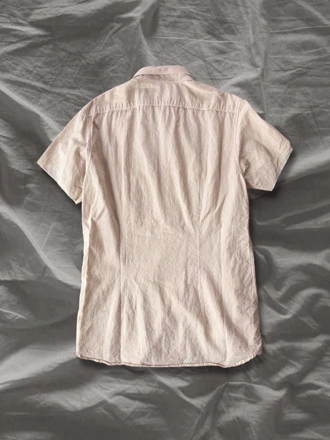 DIESEL BLACKGOLD Cotton Linen Raw Edge Sleeve Shirt Size 48