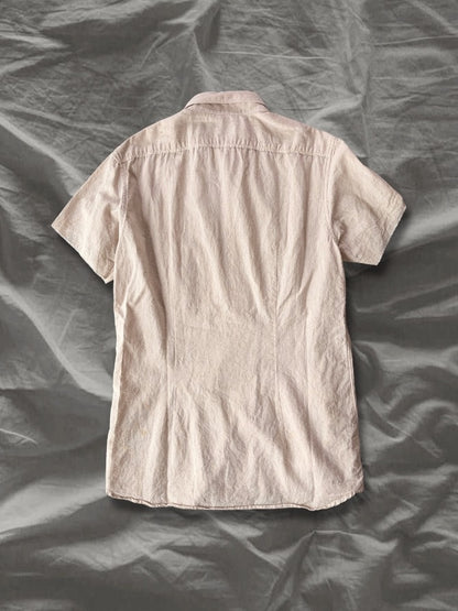 DIESEL BLACKGOLD Cotton Linen Raw Edge Sleeve Shirt Size 48