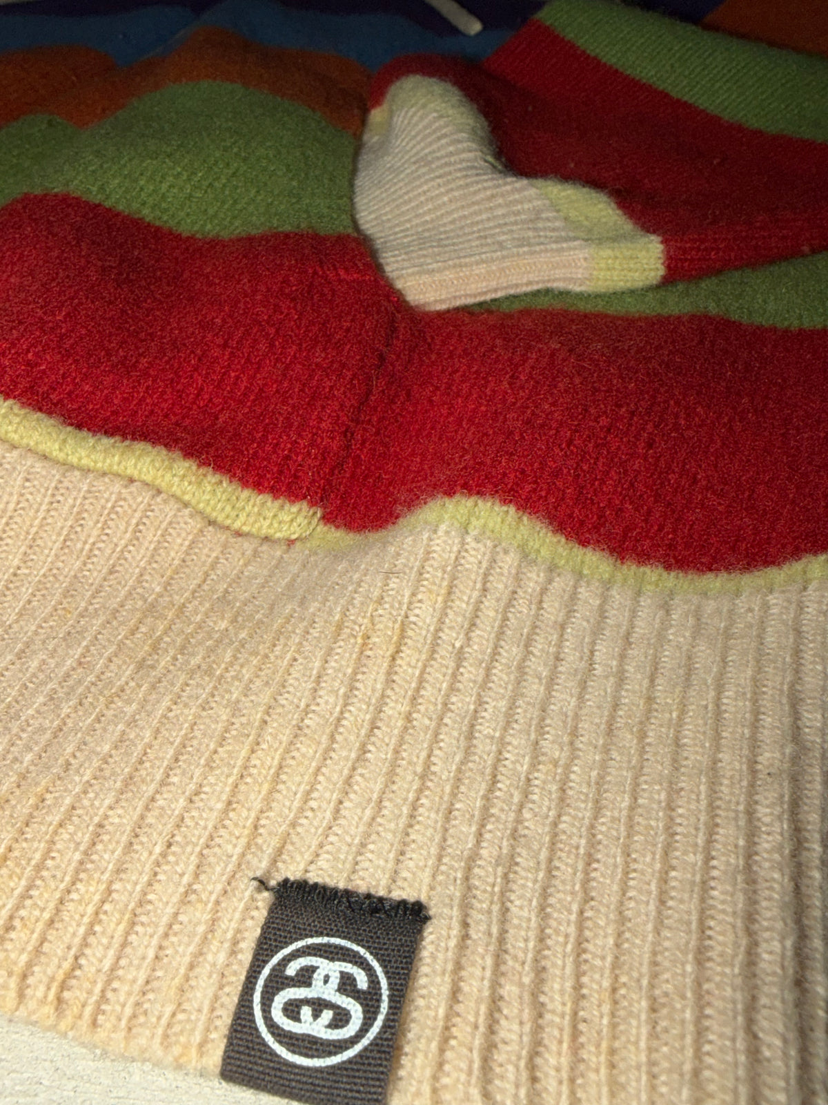 Stussy Knit Multi-Stripe Zip-Up Hoodie Size L