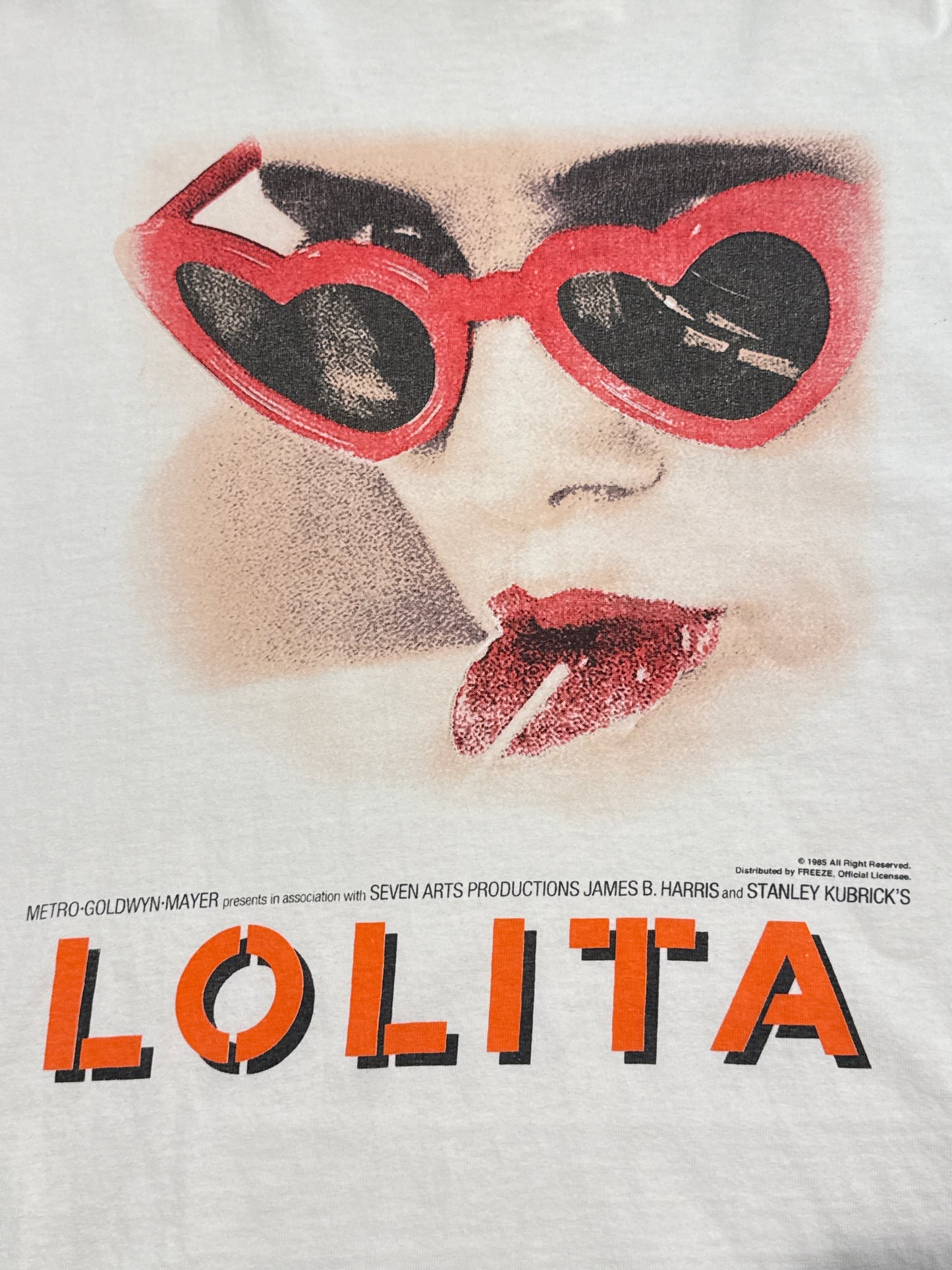 LOLITA 1985 Stanley Kubrick T-Shirt White Size ONE SIZE