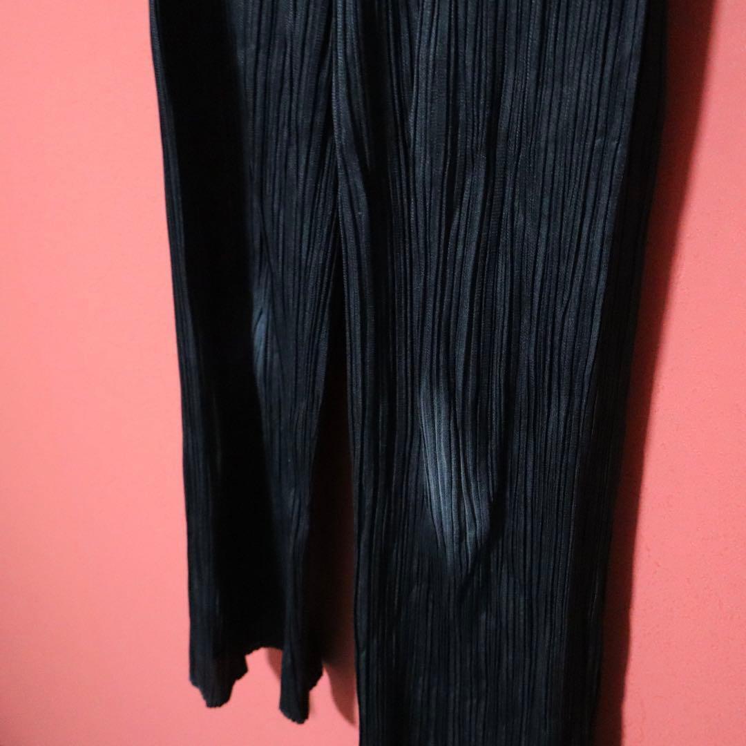 PLEATS PLEASE 00AW Black Pleated Straight Easy Pants Size 2