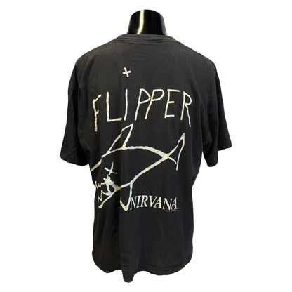 Nirvana FLIPPER Vintage T-Shirt Black Size XL