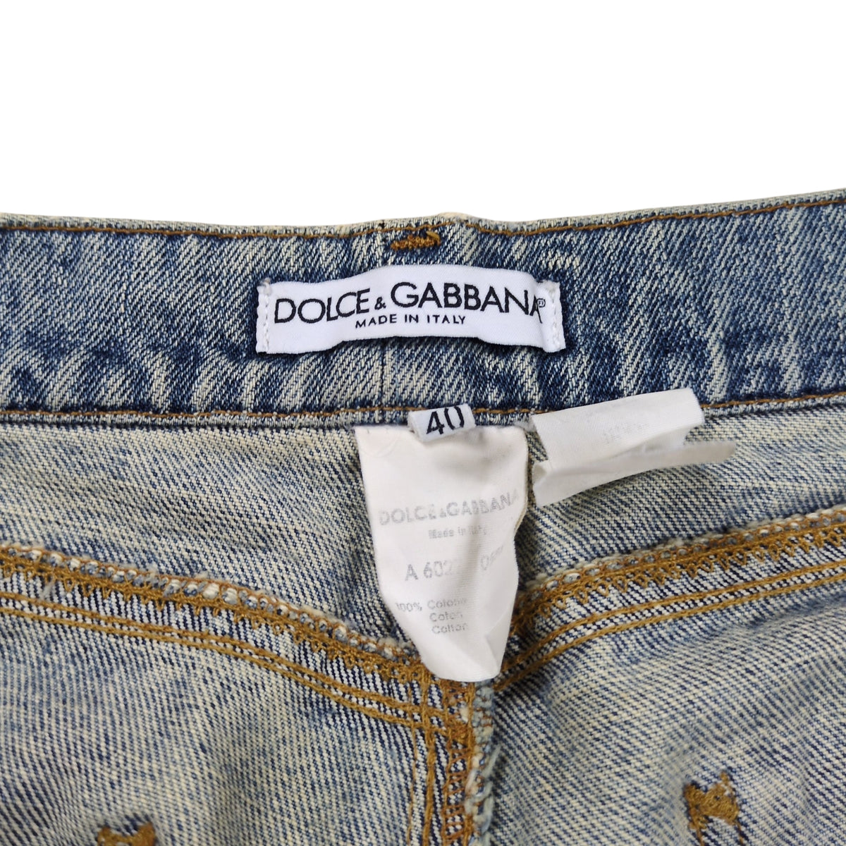 Dolce & Gabbana Distressed Blue Boots Denim Jeans Size 40