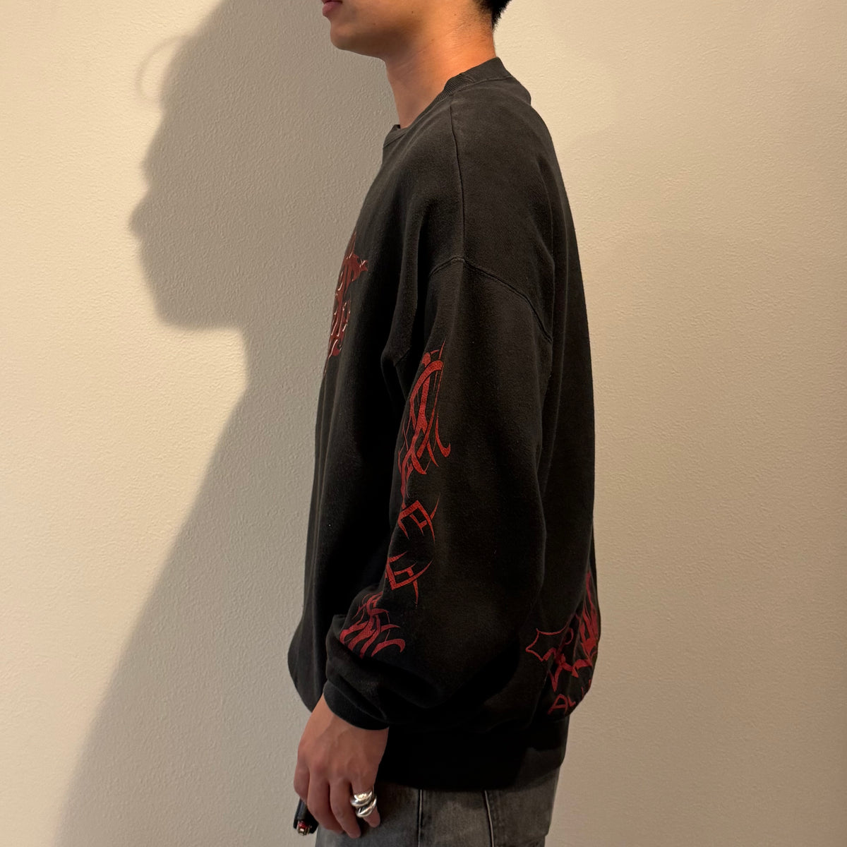 TRIBAL ALIENZ 90s-00s Alien Graphic Sweat Black Size XL