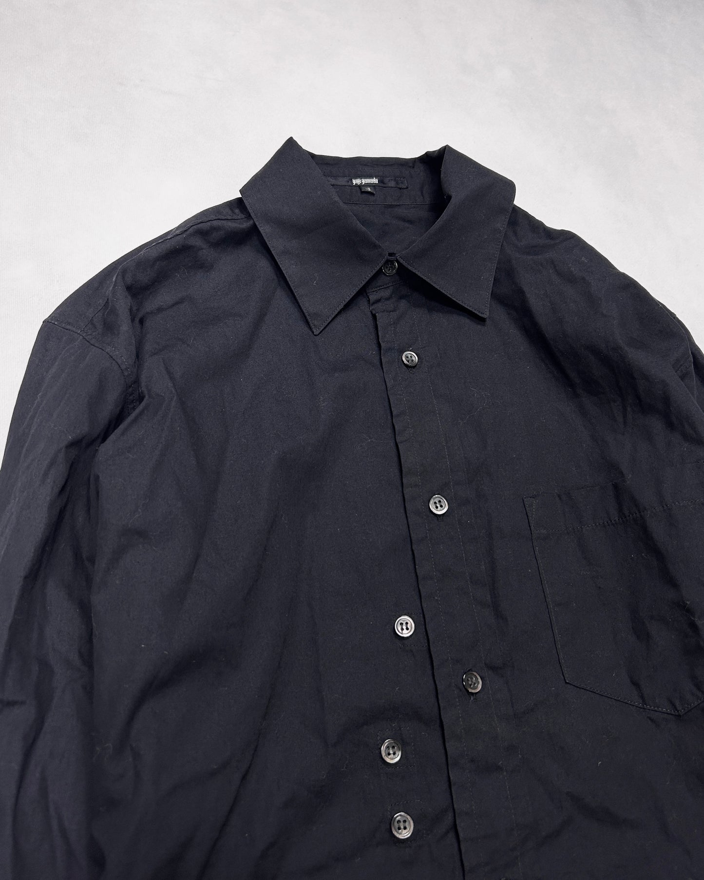 Yuji Yamada Asymmetrical Layered Hem Shirt Black Size 2