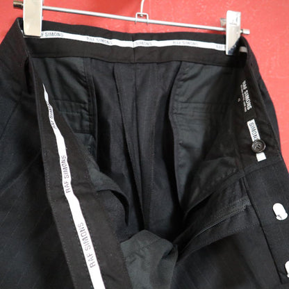 Raf Simons Archive Wool Ankle Tapered Striped Slacks Size 46