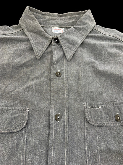 SUPER BIG-MAC 40s Black Chambray Shirt Size XXL
