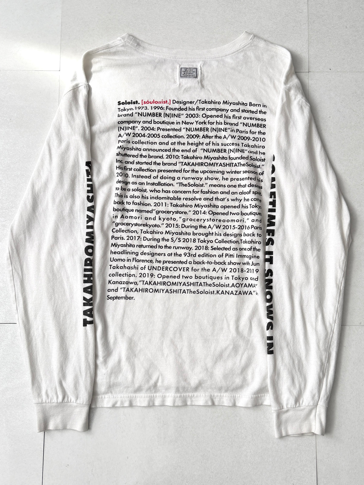 TAKAHIRO MIYASHITA The Soloist Message Design Shirt Cotton