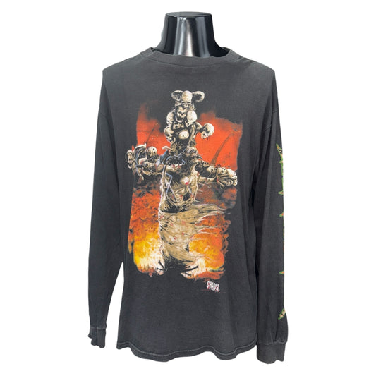MEGADETH 90s "CHAOS! COMICS" Skull Long Sleeve T-Shirt Size L