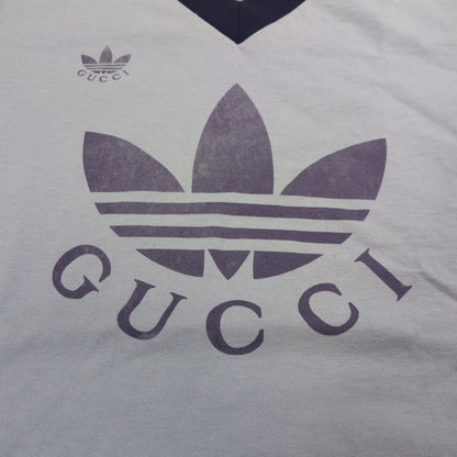 Gucci x adidas Trefoil Logo T-Shirt Blue Size S