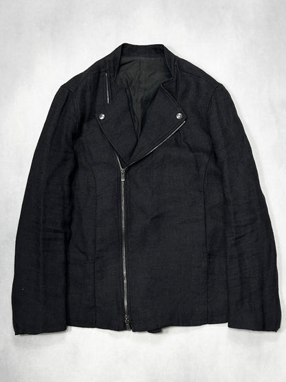 Diet Butcher Slim Skin Linen Double Rider Jacket Size 1
