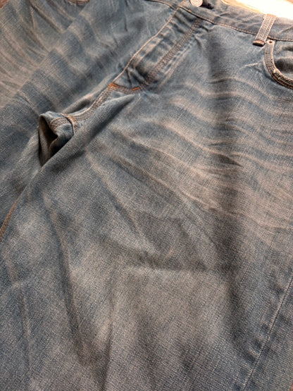 JILSANDER Distressed Denim Pants Indigo Size XL