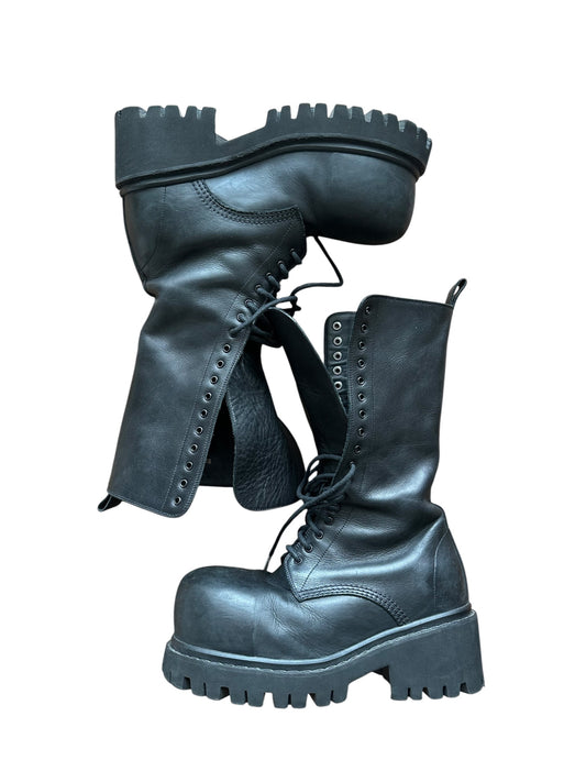 Balenciaga Black Stomper Long Boots Size EU 41