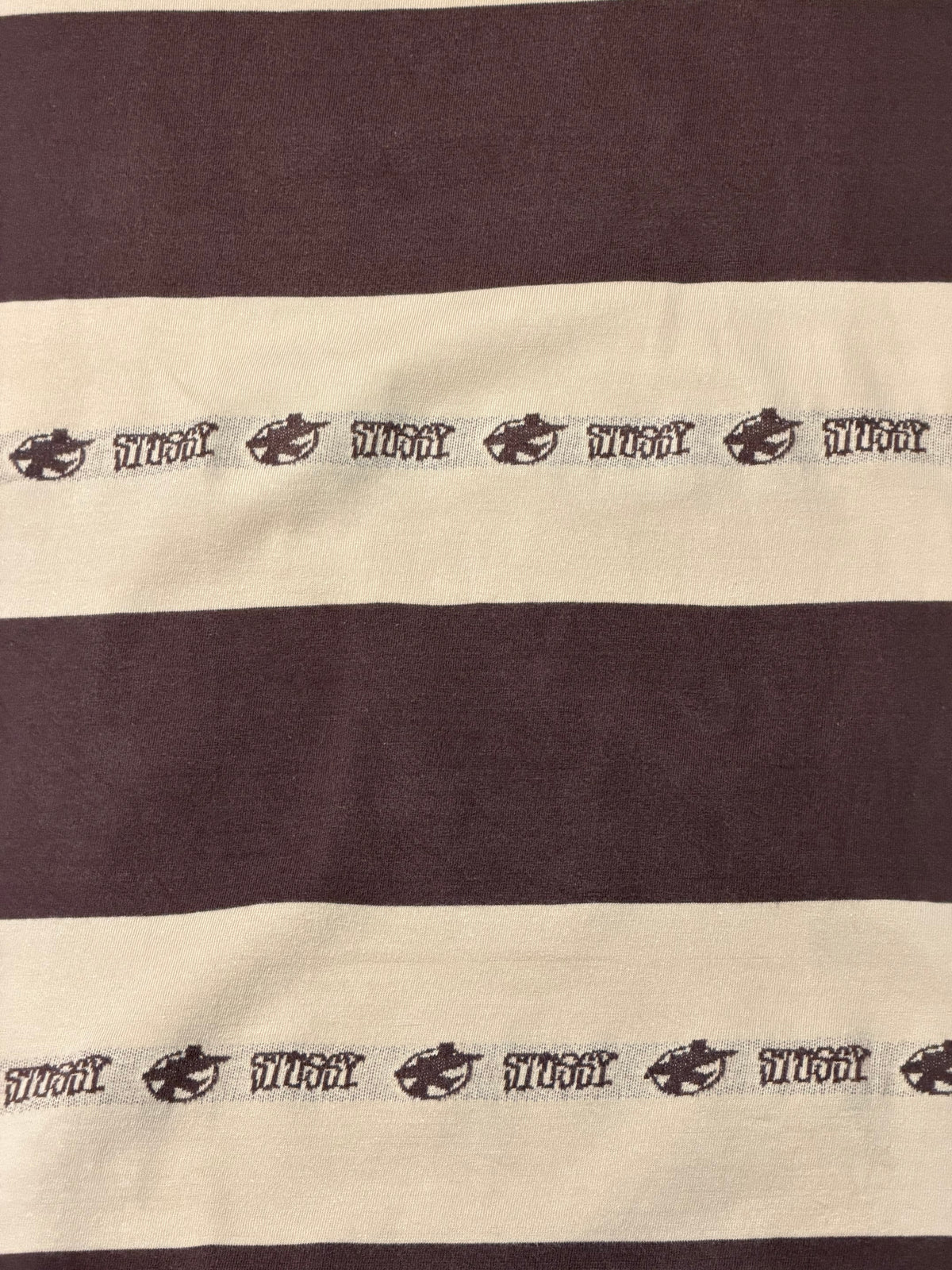 Old STUSSY 90s Jacquard Surfman Stripe T-Shirt Multi Size M