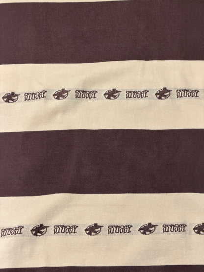 Old STUSSY 90s Jacquard Surfman Stripe T-Shirt Multi Size M