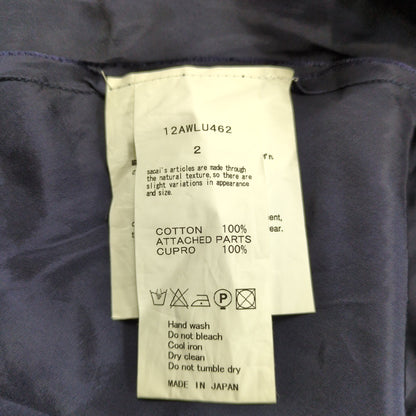 sacai luck Cupro Switching Layered S/S Top Blue Size 2