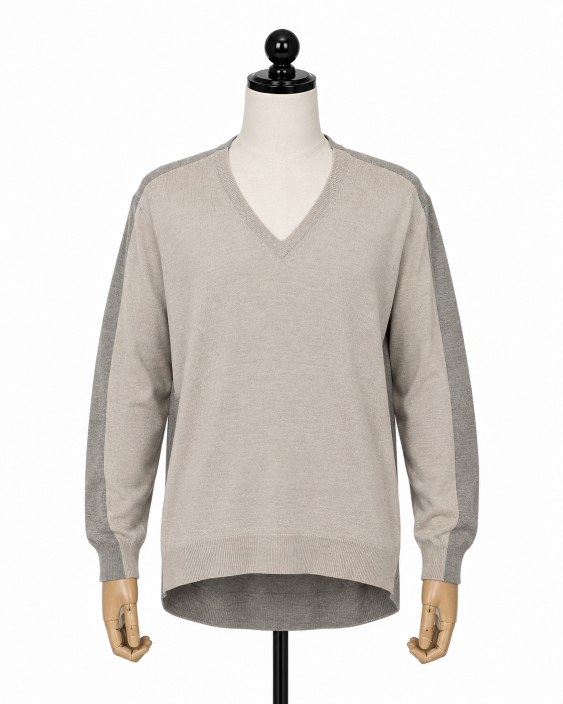 Maison Margiela Beige V-Neck Knit Sweater White Tag