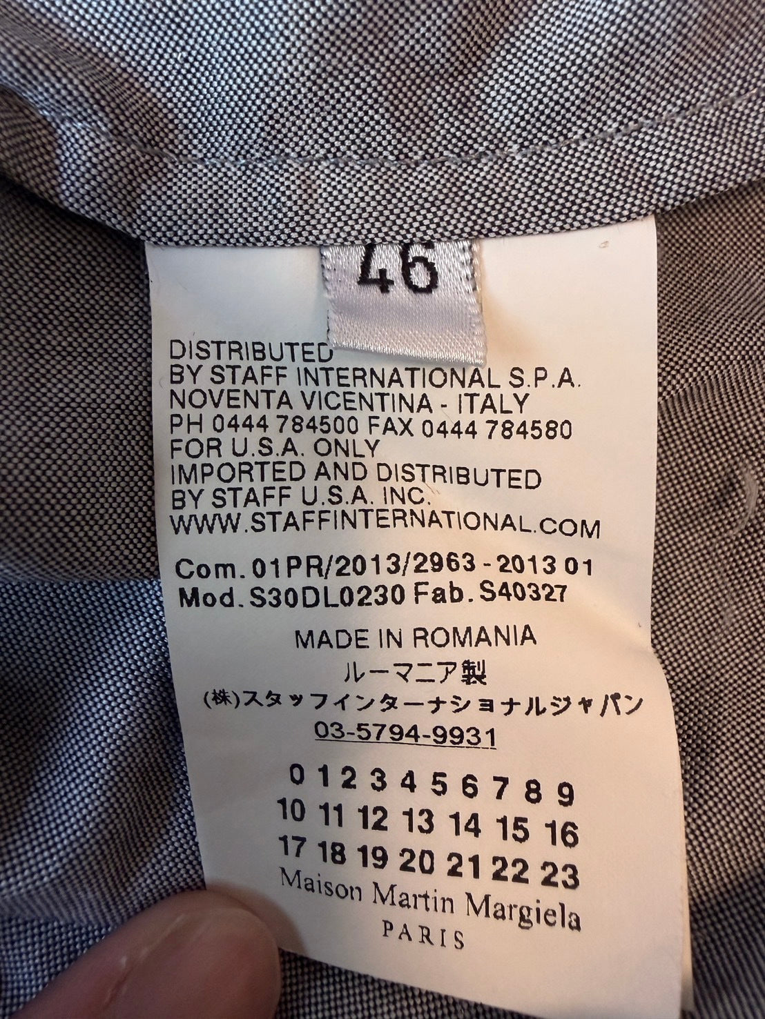 Maison Martin Margiela SS13 Deconstructed Shirt Gray Size S