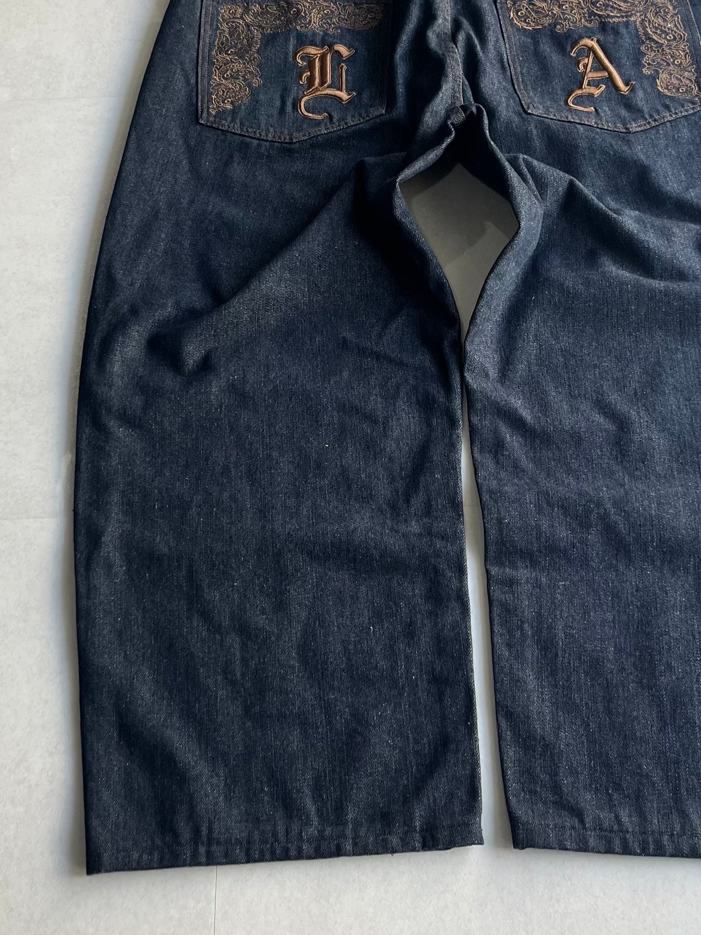 Vintage "STRAIT OUTTA CALI" Wide Buggy Denim Jeans Size 40
