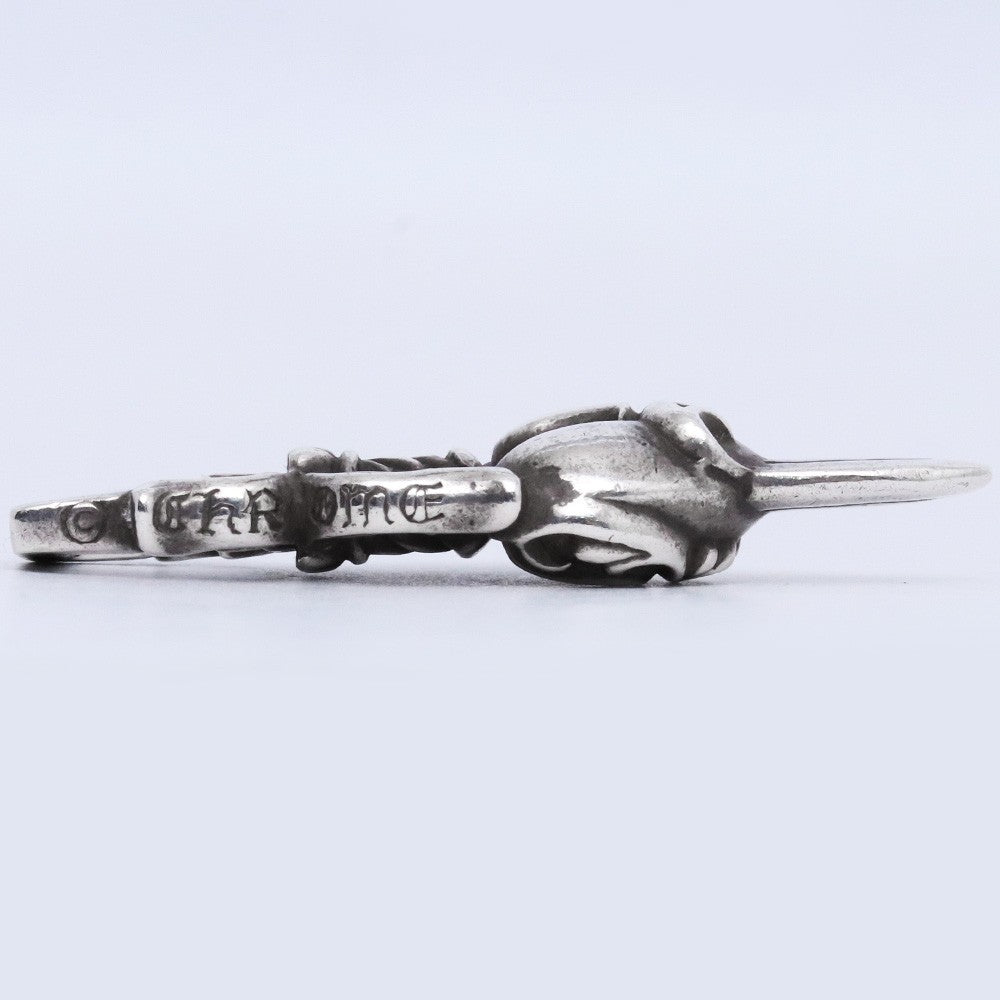 CHROME HEARTS DAGGER HEART Necklace Pendant Silver Size F