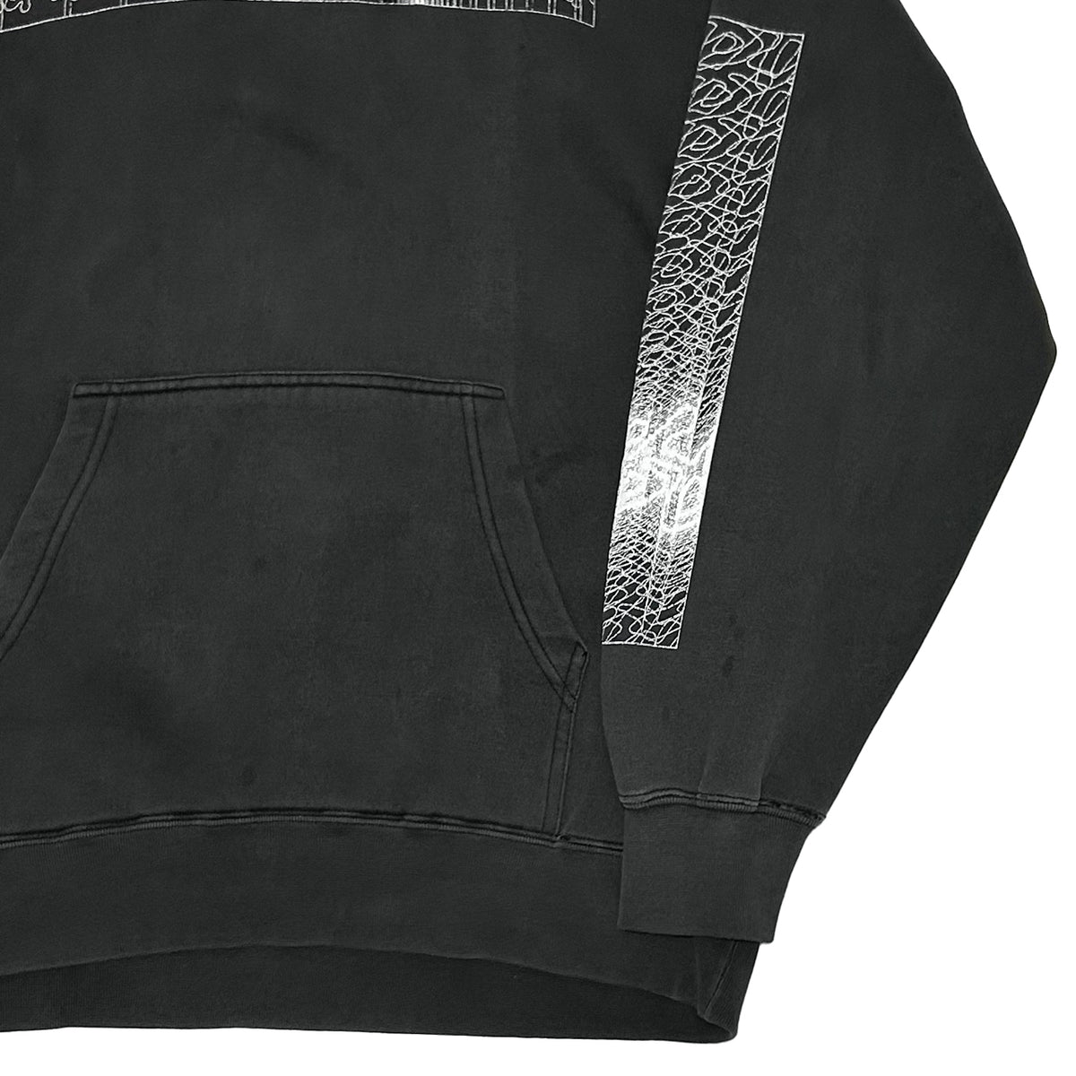 STUSSY 2000s Faded Logo Hoodie Black Size S