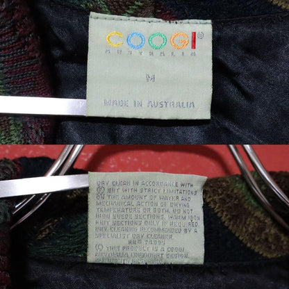 COOGI 90s Multi 3D Knit Geometric Shawl Collar Vest Size M