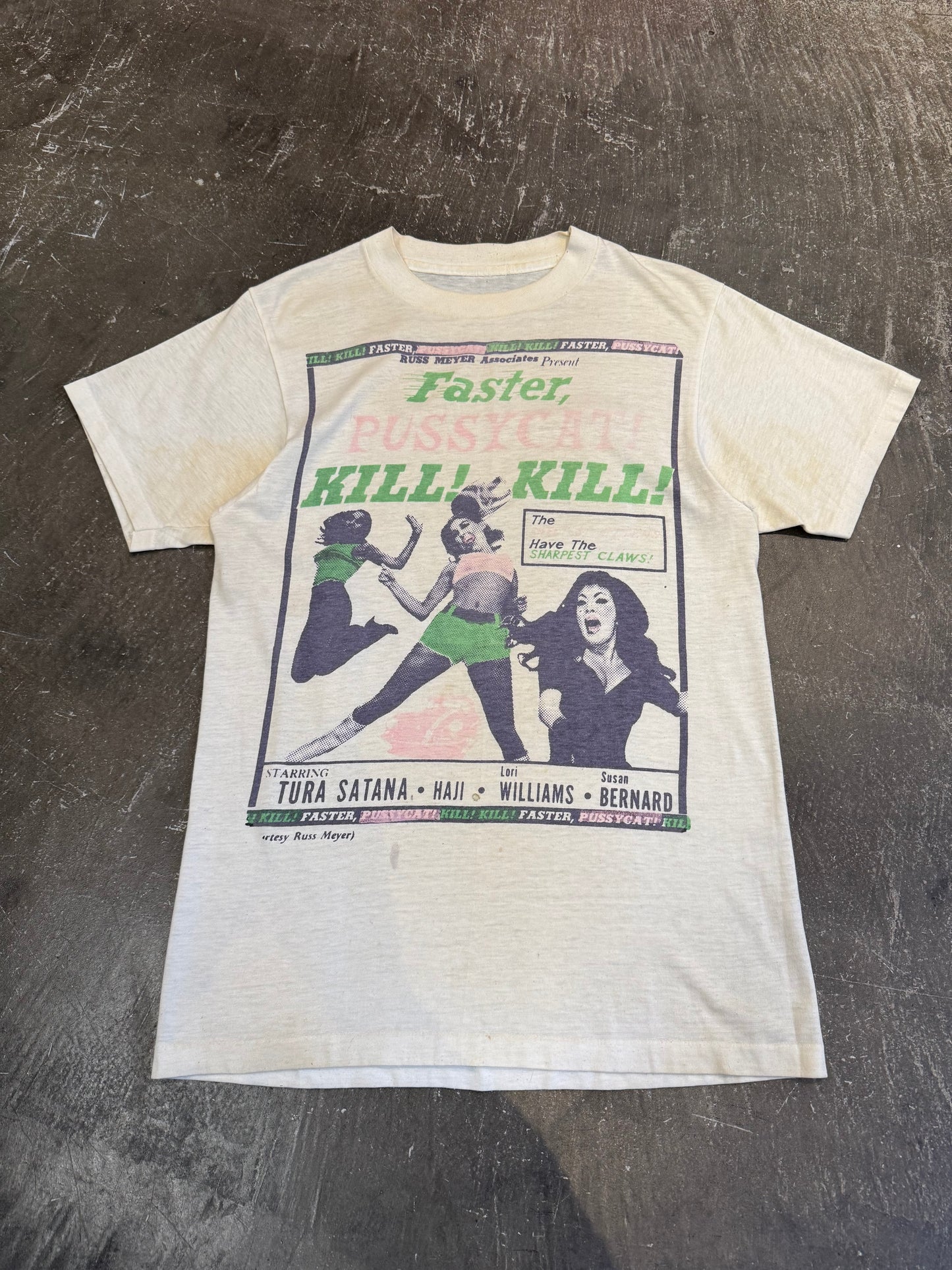 Vintage 80s Faster, PUSSYCAT T-Shirt Size XS