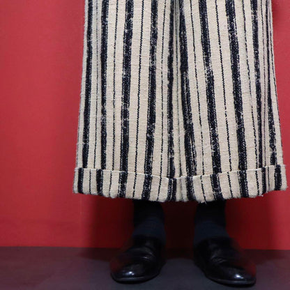 Christian Dior Striped Silk Blend Wide Pants Size 40