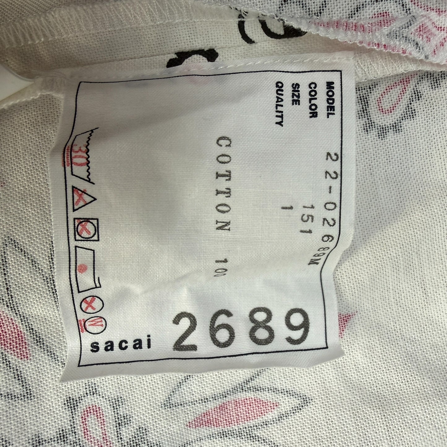 sacai 22SS Bandana Print Open Collar Shirt Size 1
