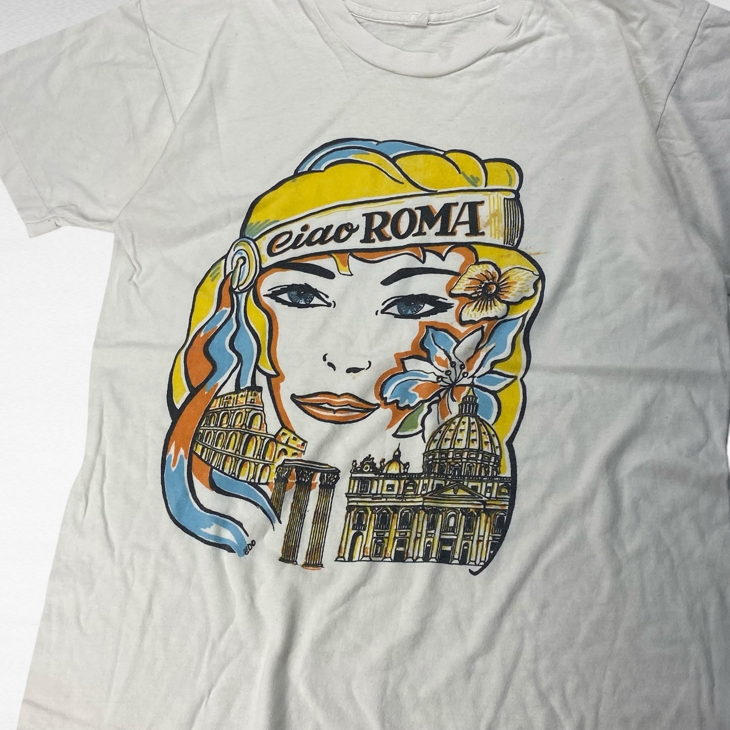 unknown 80s Print T-Shirt White Size S