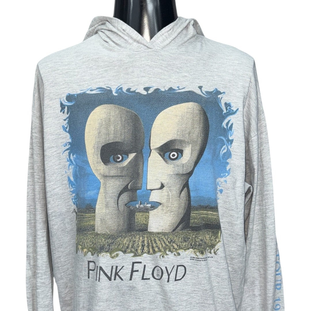 PINK FLOYD 90s Vintage THE DIVISION BELL Hooded Long Sleeve Size XL