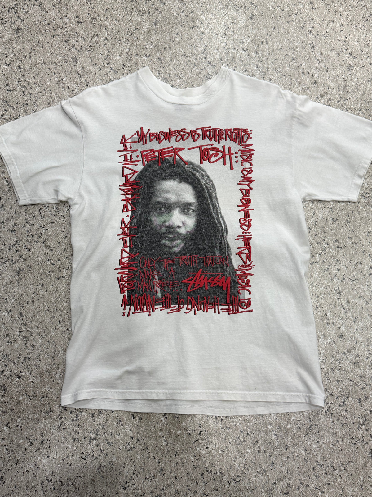 PETER TOSH STUSSY x Photo T-Shirt White Size M