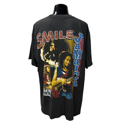 BOB MARLEY 90s Smile Jamaica Rap Tee T-Shirt Size XL