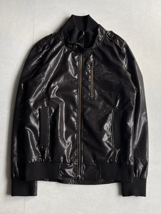 Joyrich Python Faux Leather Jacket Black Size M