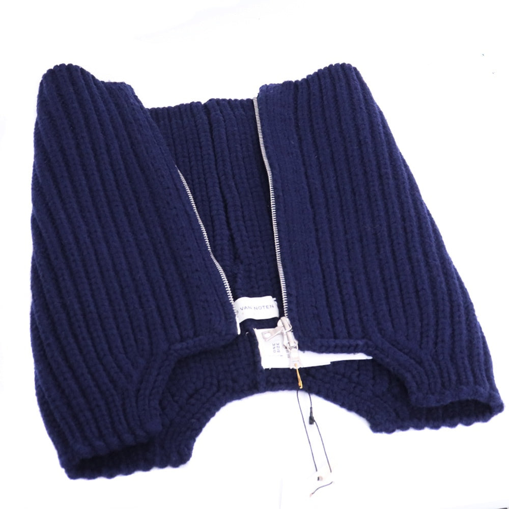 DRIES VAN NOTEN 25AW Zip-Up Scarf Navy Size ONE