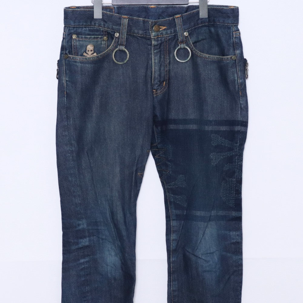 MASTERMIND JAPAN Timeless Jacquard Skull Denim Blue Size S