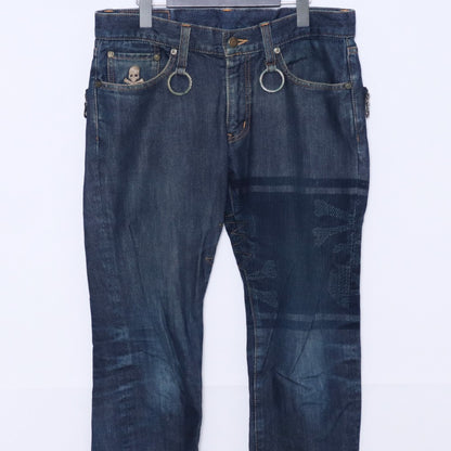 MASTERMIND JAPAN Timeless Jacquard Skull Denim Blue Size S