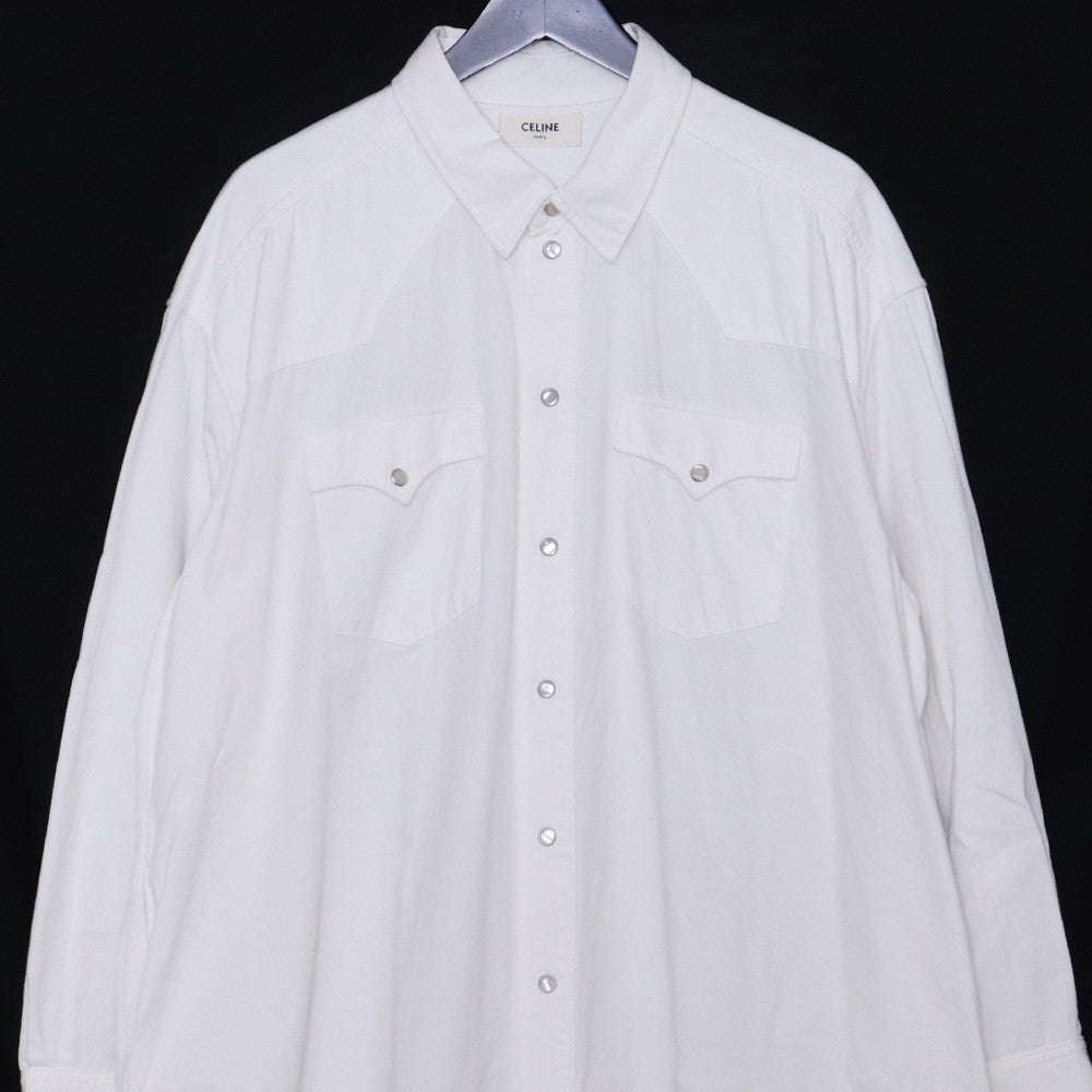 CELINE 23AW Western Painter Shirt White Size XS