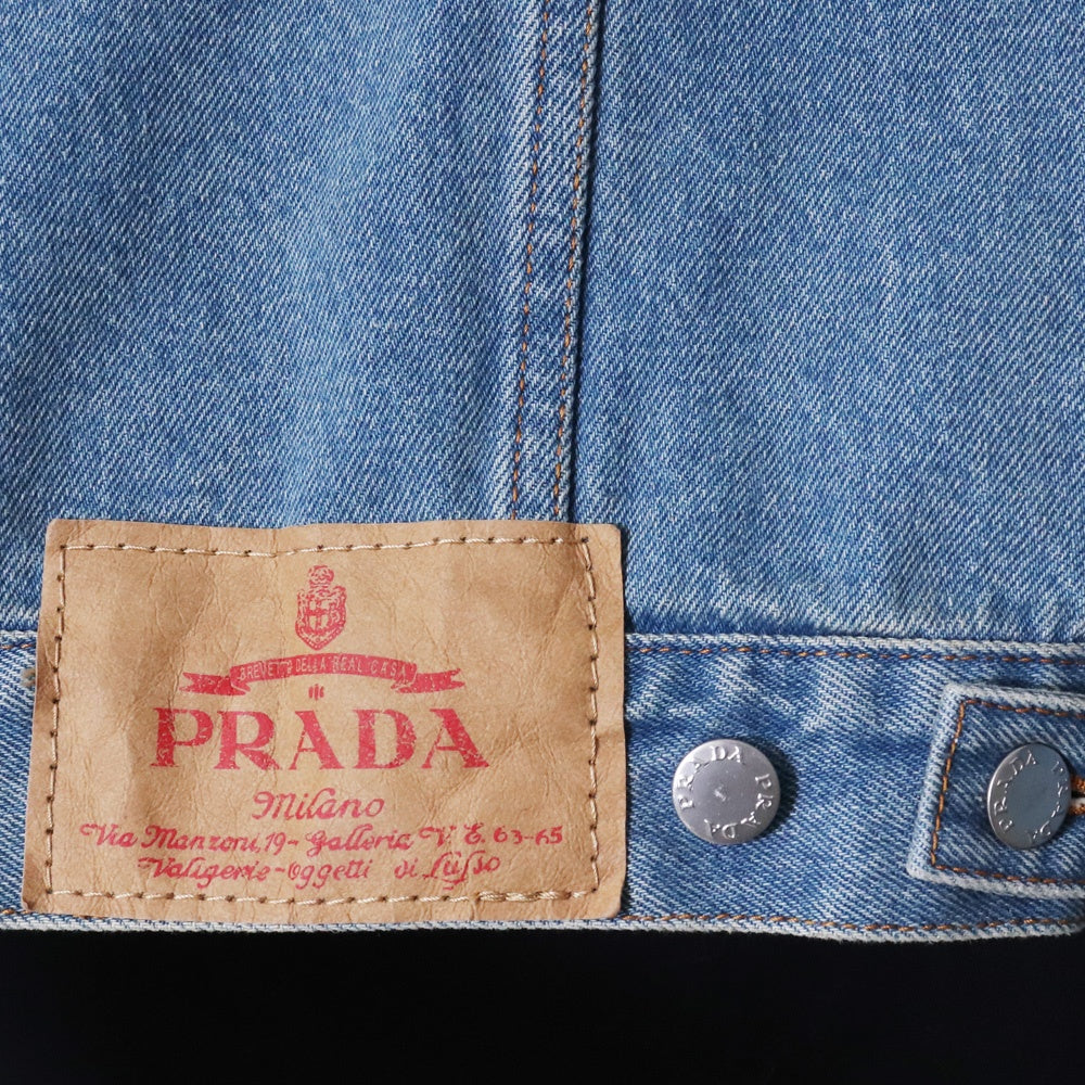 PRADA 22AW Triangle Logo Denim Jacket Indigo Size XL