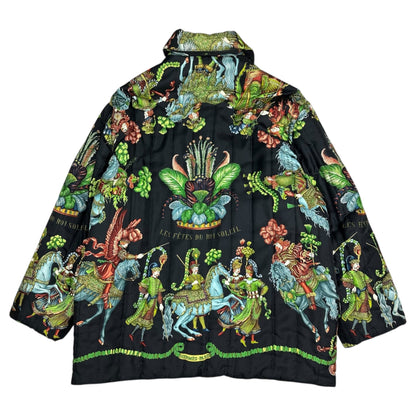 HERMES 90s Vintage "Les Fetes du Roi Silk Jacket Size 42