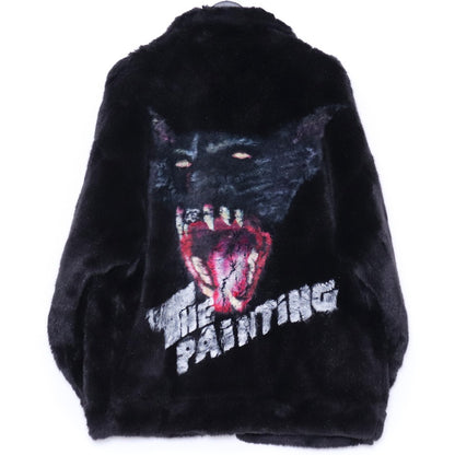 DOUBLET 18AW Hand-Painted Fur Jacket Black Size S