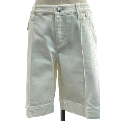 LOUIS VUITTON Monogram Embroidered Denim Shorts Size 38