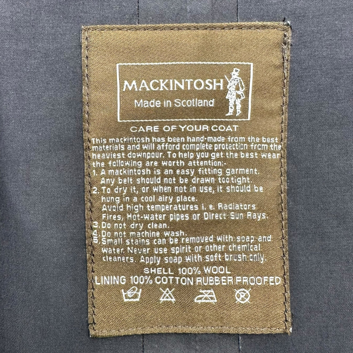 MACKINTOSH Rubberized Coat Size 34
