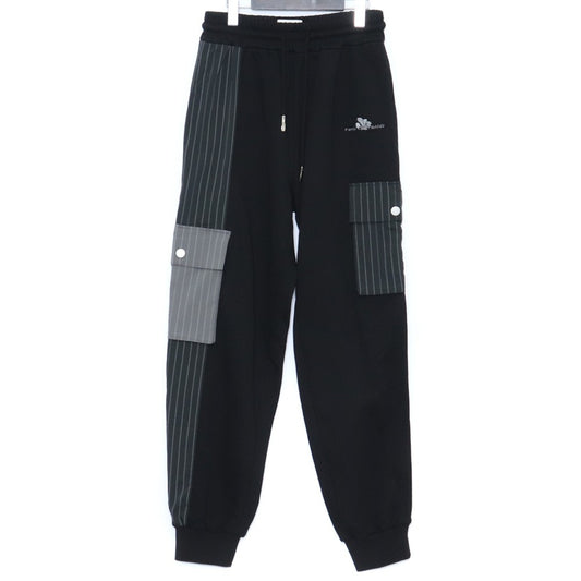 FENG CHEN WANG Striped Pocket Sweat Pants Black Size XS