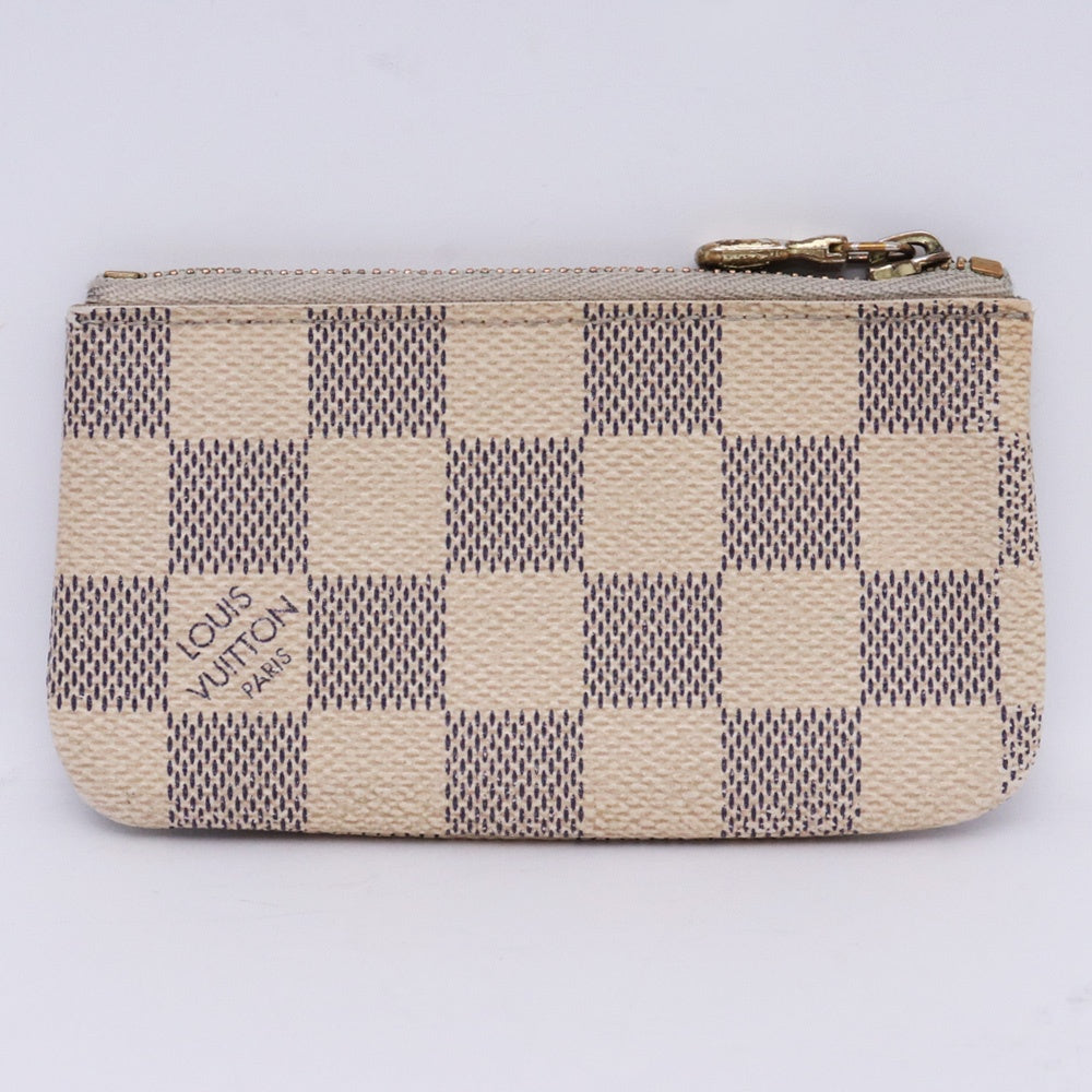 LOUIS VUITTON Pochette Clé Damier Azur Case Beige Size F