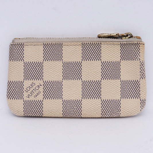 LOUIS VUITTON Pochette Clé Damier Azur Case Beige Size F